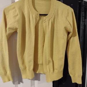 Vintage Like New Long Sleeve Yellow Ladies Cardigan